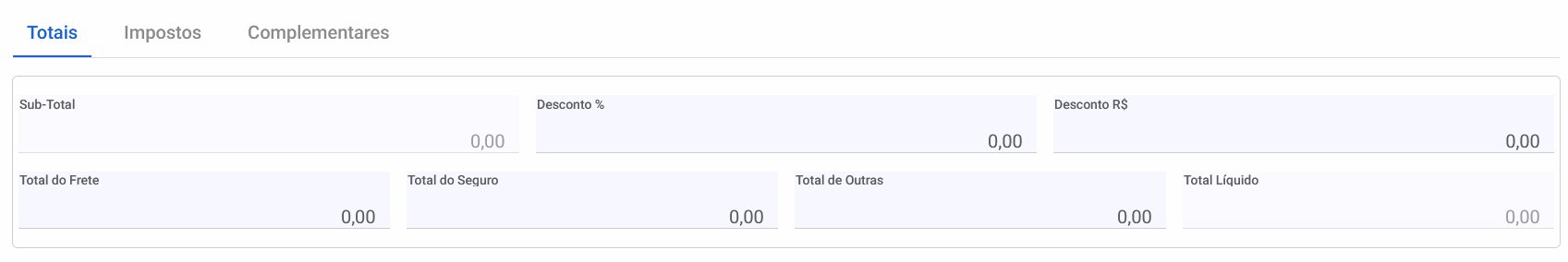 compras - Totais