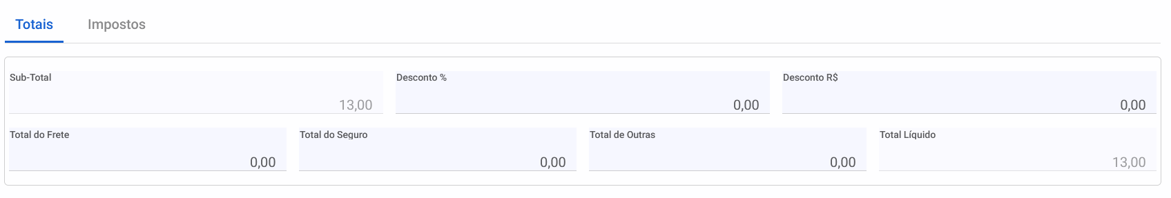 nfc-e - Totais