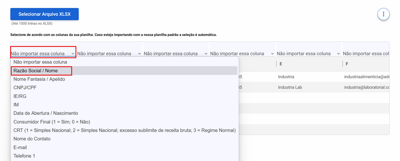 Importar Planilha