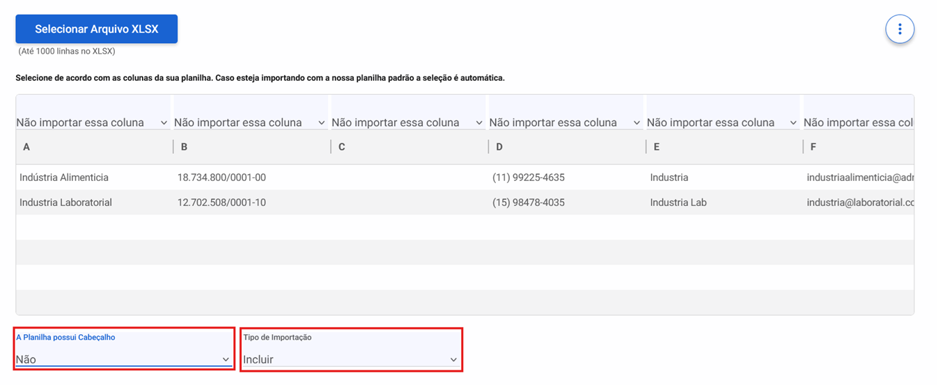 Importar Planilha