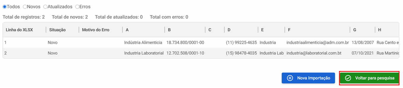 Importar Planilha