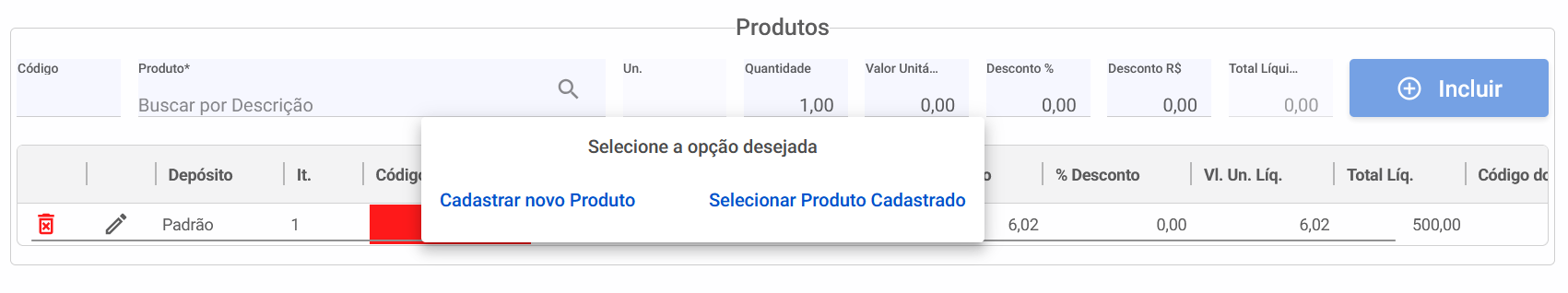 Vendas - Produtos