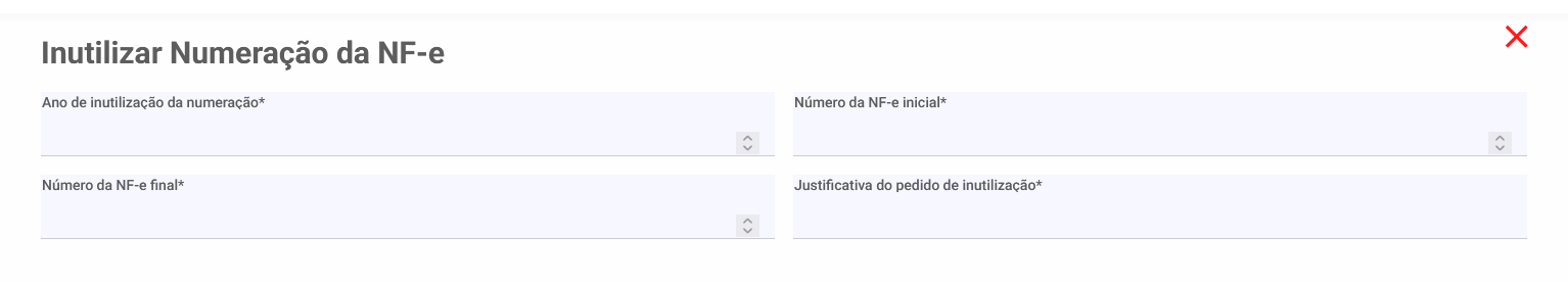 Campos para inutilização - NF-e
