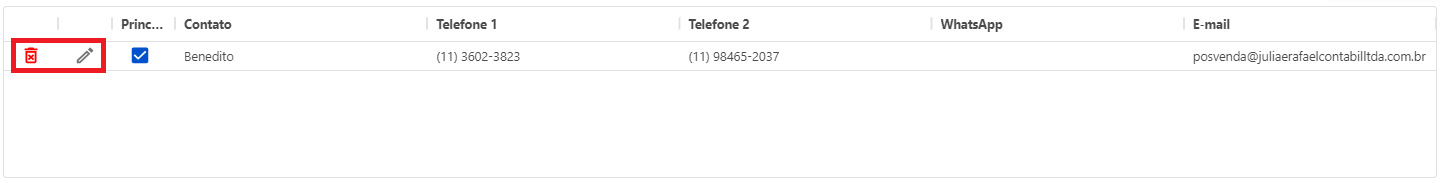 Contatos - Editar - Excluir