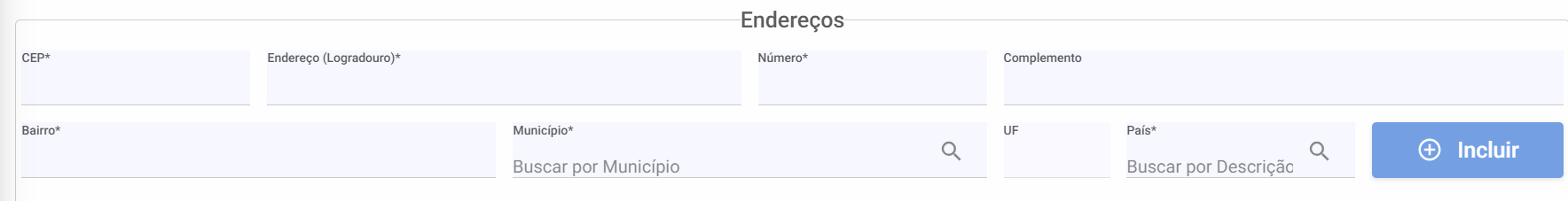 Endereços - Novo
