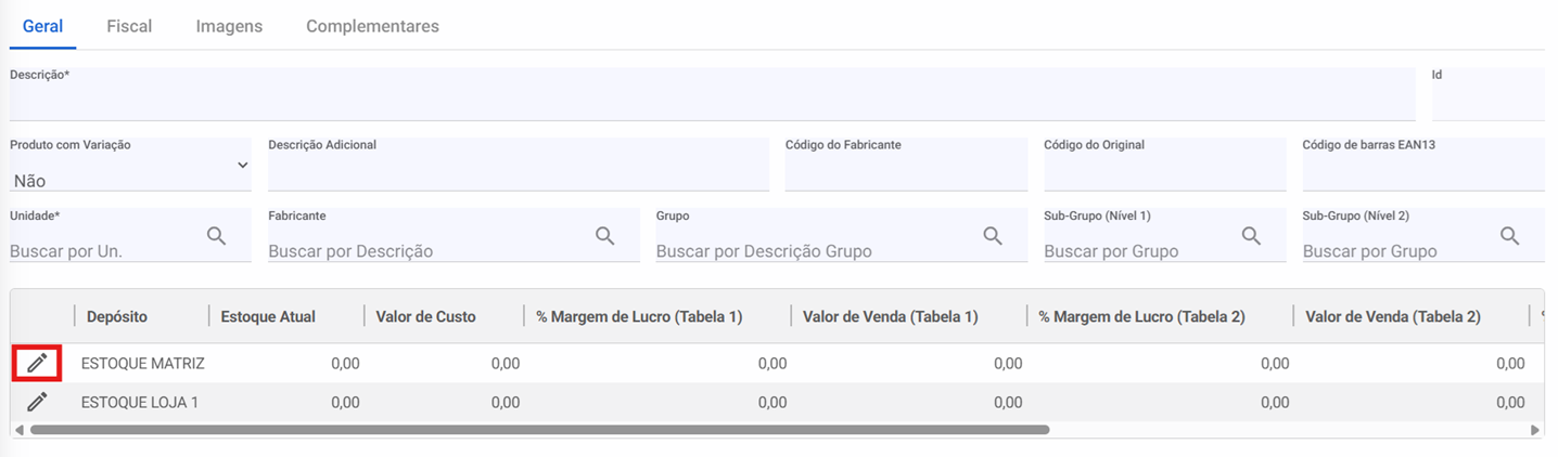Produtos - Depósitos