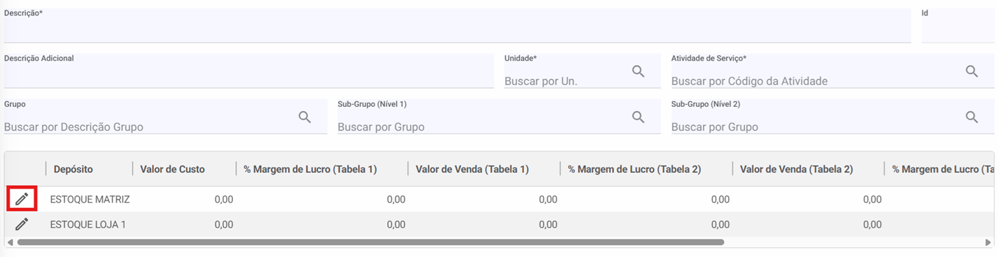 Serviços - Depósitos
